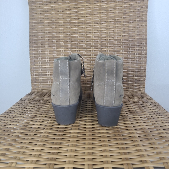 Eddie Bauer Evanesce Boots Suede Leather Wedge Lace-Up Wedge Gray Size 6 - Picture 5 of 13